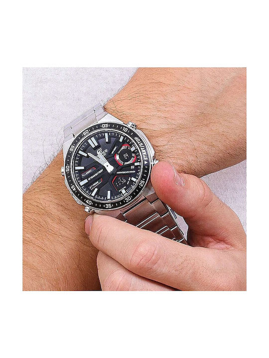 Casio Edifice Men's Watch 46.9mm Chronograph Battery with Silver Metal Bracelet
