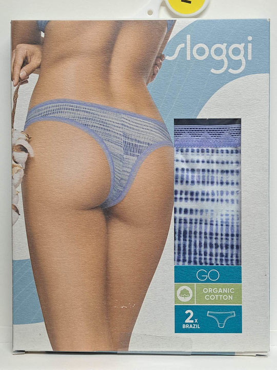 Sloggi Go H Bumbac Femei Brazilia 2Pack Albastre