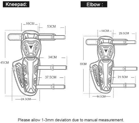 Motowolf Motorcycle Rider Protective Knee Pads & Elbow Pads Set 4pcs Black