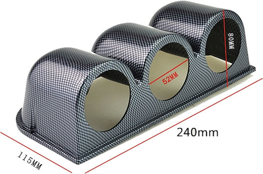 1460 Car Dashboard Triple Instrument Mount Carbon Type