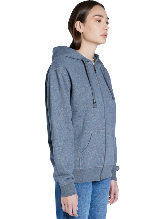 Women's Sweatshirt Jacket Hooded Dark Grey