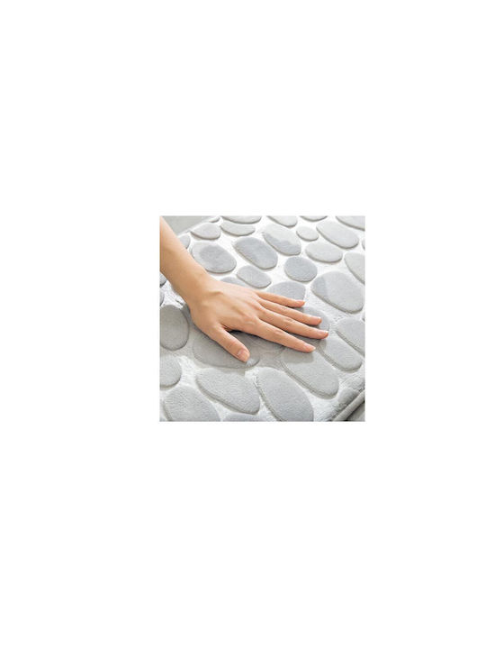 Αντιολισθητικό Σετ Πατάκια Μπάνιου Memory Foam Λεκάνης ΑΤ00011956 Γκρι 2τμχ
