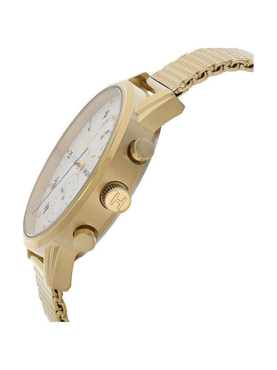 Tommy Hilfiger Kane Men's Watch 43mm Battery with Gold Metal Bracelet