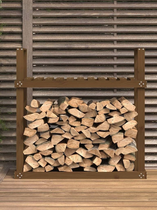vidaXL Ξύλινο Κουτί Αποθήκευσης Ξύλων 110x35x108.5cm Καφέ