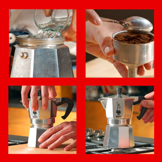 Bialetti Moka Express Espresso Pot 3 Cups Silver