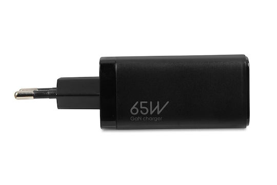iBox Incarcător Fără Cablu GaN Cu Port USB-A și 2 Porturi USB-C 65W Negru (C-65)