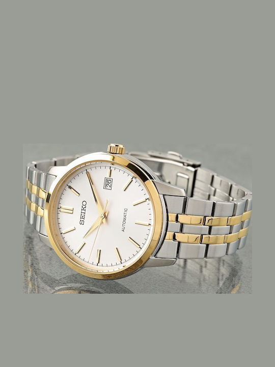Seiko Ανδρικό Ρολόι Αυτόματο με Μεταλλικό Μπρασελέ