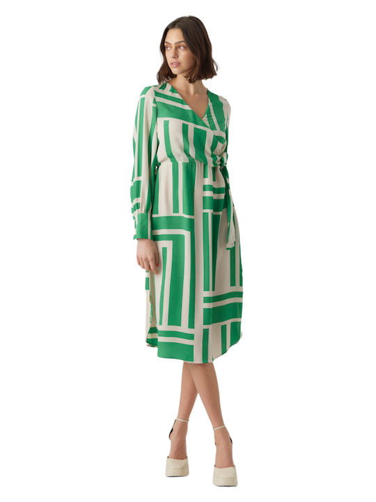 Brita Midi Dress Wrap Green