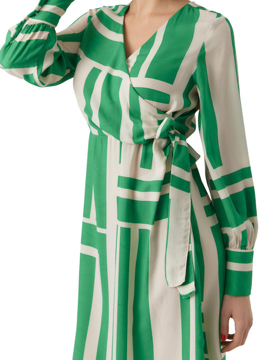 Brita Midi Dress Wrap Green