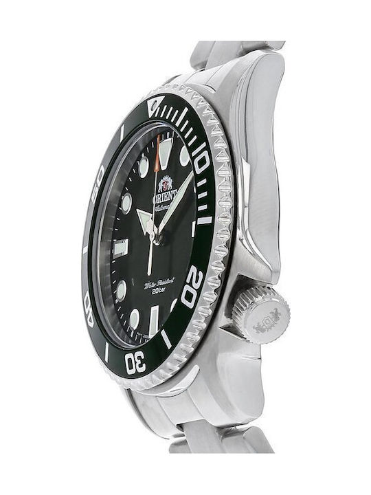 Orient Ανδρικό Ρολόι 43mm Αυτόματο με Ασημί Μεταλλικό Μπρασελέ