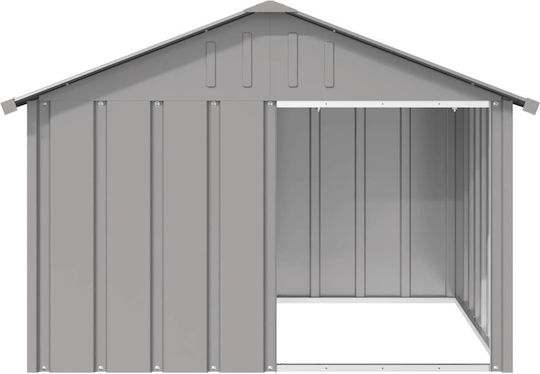 vidaXL Căsuță pentru Câine Metalic Pentru Exterior Gri 116.5x103x81.5cm