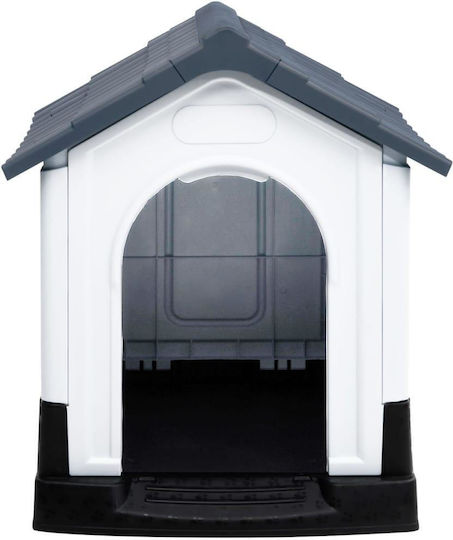 vidaXL Dog House Plastic Outdoor Gray 57x68x66cm