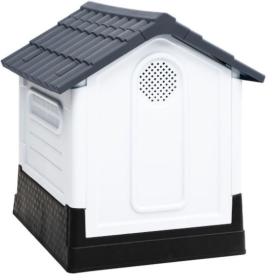 vidaXL Dog House Plastic Outdoor Gray 57x68x66cm