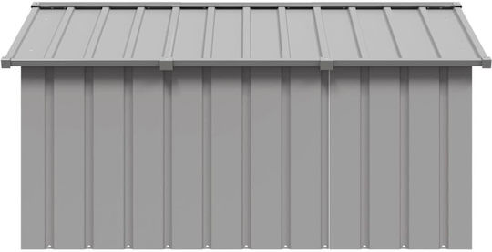 vidaXL Căsuță pentru Câine Metalic Pentru Exterior Gri 116.5x153x81.5cm