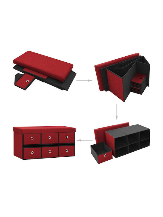 Lemnoasă Suport pentru pantofi cu 6 Rafturi Bordeaux L76xW38xH38cm