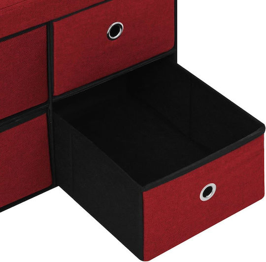 Fabric Shoe Organizer with 6 Shelves Bordeaux 76x38x38cm
