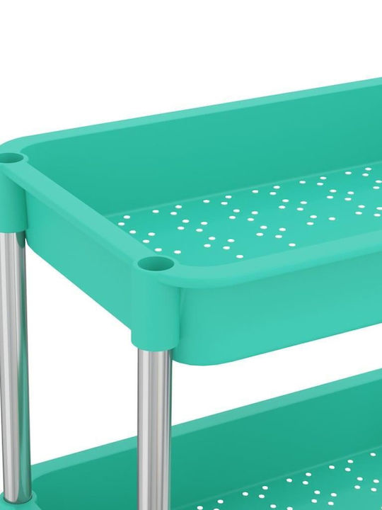 vidaXL Metallic Kitchen Trolley 5 Tiers Green 40x22x116cm