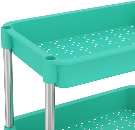 vidaXL Металик Кухненско Тролей 5 Позиции Зелен 40x22x116см
