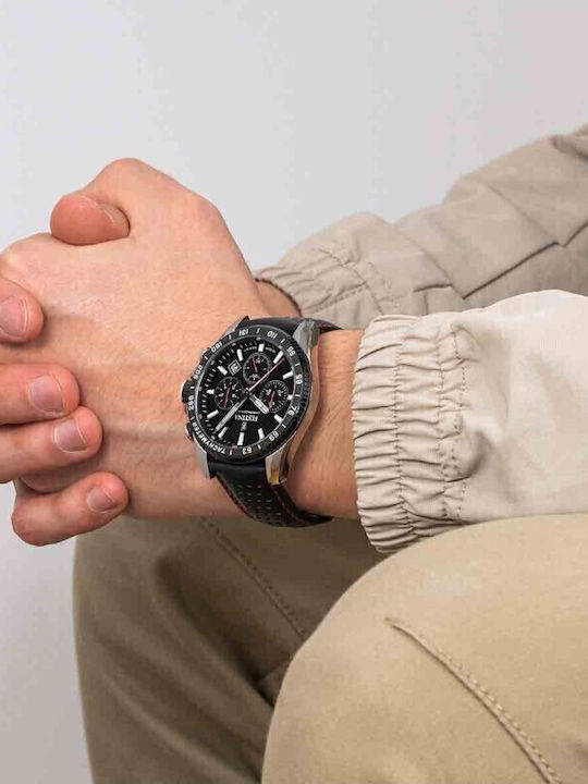 Festina Men's Watch 45mm Chronograph Battery with Black Leather Strap