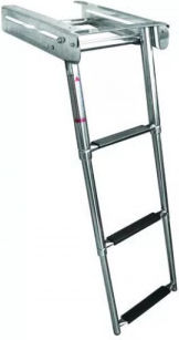 Sumar 3 Steps Folding Boat Ladder Telescopic Platform Ladder Inox SS316 3 Steps 25.4 x 88.9cm