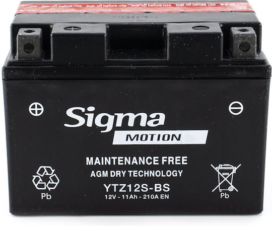 Sigma Inchis Baterie Motocicleta YTZ12S-BS cu Capacitatea 11Ah