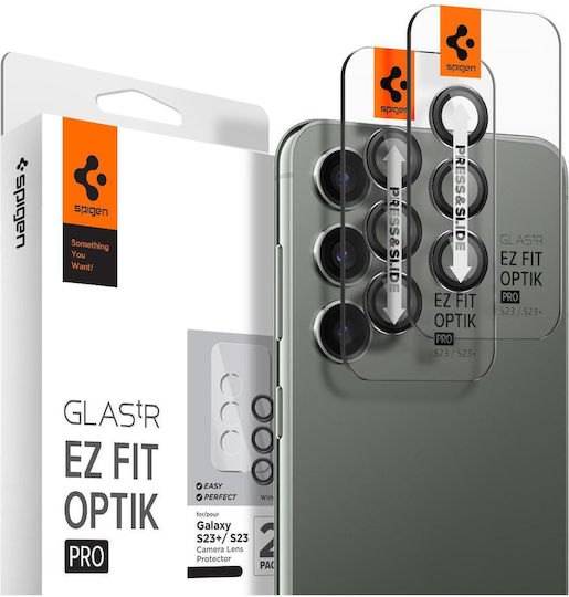 Spigen Optik Pro EZ Fit Kameraschutz Gehärtetes Glas Black für das Galaxy S23 / S23+