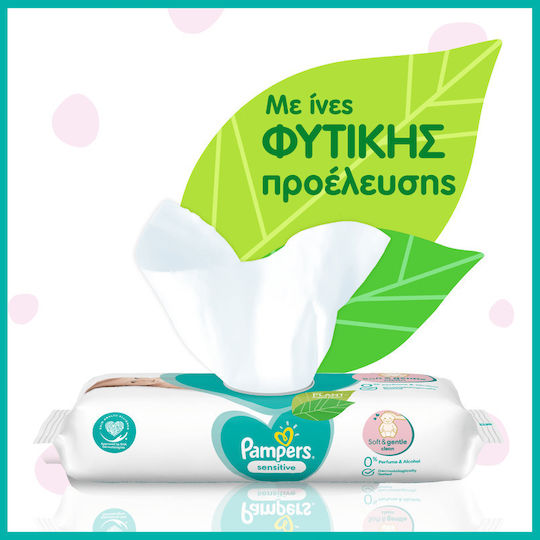Pampers Sensitive Hypoallergenic Baby Wipes Fragrance Free Alcohol Free Parabens Free 4x80pcs
