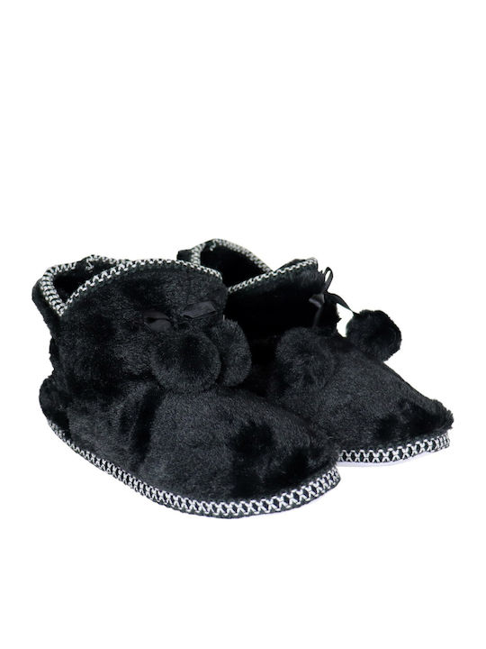 Women's Winter Slippers Boots with Fur Black