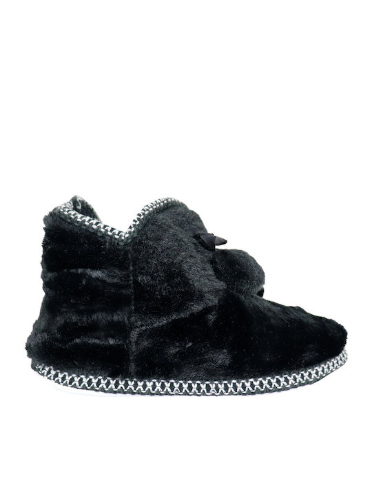 Women's Winter Slippers Boots with Fur Black