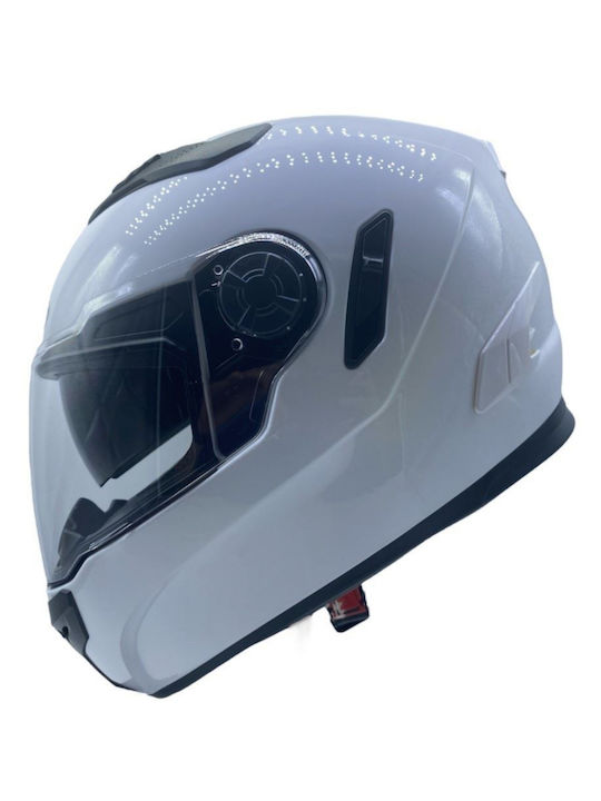 Zeus ZS-813Α White Κράνος Μηχανής Full Face DOT / ECE 22.05 με Sunvisor