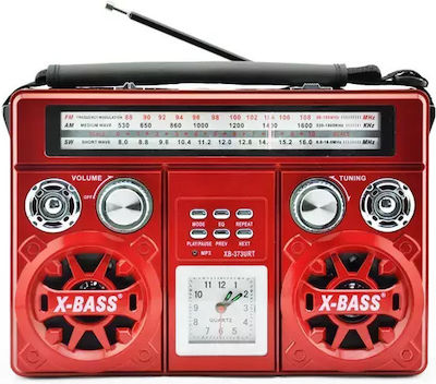 Waxiba XB373BT Retro Portable Radio Rechargeable with Bluetooth and USB Red