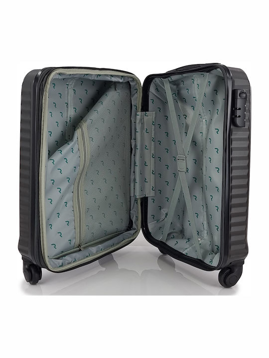 Rain Cabin Hard Gray Suitcase with 4 Wheels Height 55cm