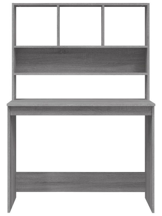 Schreibtisch Holz mit Bücherregal Gray 102x45x148cm