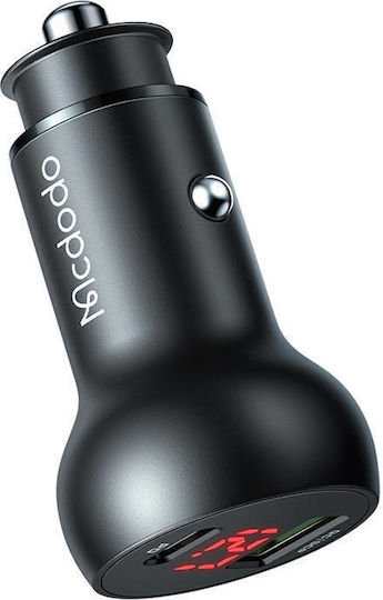 Mcdodo Car Charger 45W With Ports 1xUSB 1xType-C Black Colour
