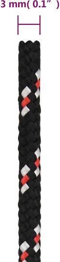 vidaXL Rope Diameter 3mm with Length 100m Black Work Rope Black 3mm 100m Polypropylene
