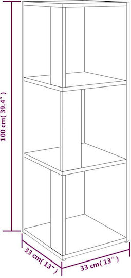 Corner Bookcase Smoky Oak 33x33x100cm