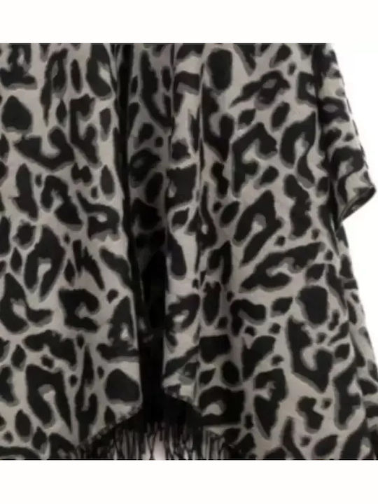 Schwarz Damen Poncho