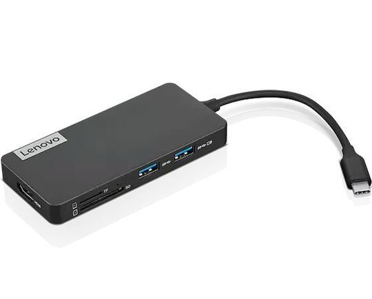 Lenovo 7-in-1 USB-C Docking Station with HDMI 4K Black