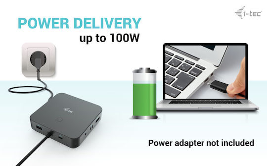 i-tec USB-C Docking Station με HDMI/DisplayPort 4K PD Ethernet και συνδεση 3 Οθονών Μαύρο (C31TRIPLE4KDOCKPDPRO)
