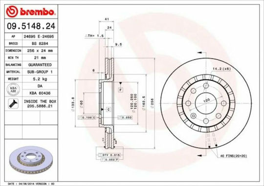 Brembo Brake Discs Front for Opel Ascona / Astra / Calibra / Kadett / Vectra