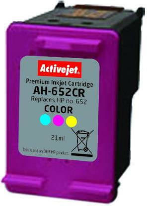 Active Jet Inkjet Printer Compatible Ink HP 652 F6V24AE 500 Pages 21ml Multiple (Color)