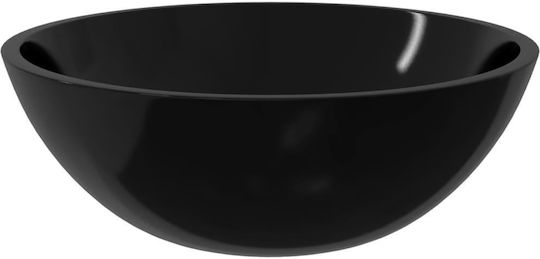 vidaXL Countertop Sink Glass 50x37x14cm Black