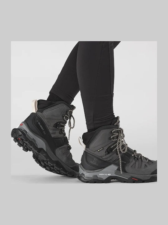 Salomon Quest 4 Gxt Women's Hiking Waterproof Boots with Gore-Tex Membrane Magnet Black