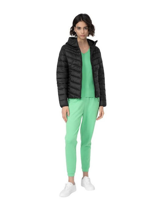 4F Kurz Damen Ärmellos Puffer Jacke Wasserdicht für Winter Schwarz