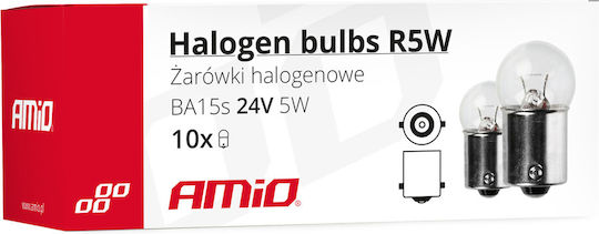 AMiO Λάμπες Αυτοκινήτου R5W Αλογόνου 24V 5W 10τμχ /AM