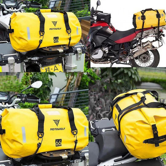 Motowolf MDL0701B Σάκος Ουράς Μοτοσυκλέτας Αδιάβροχος 66lt σε Κίτρινο Χρώμα