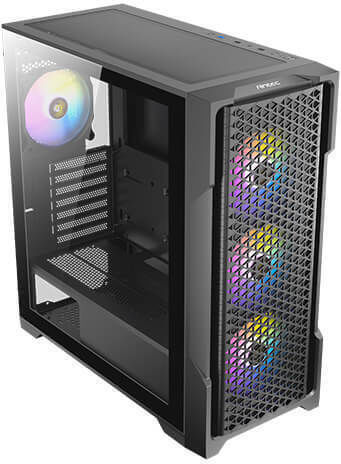 Antec AX90 Геймърско бюро Midi Tower Компютърна кутия със страничен прозорец и RGB осветление Черен
