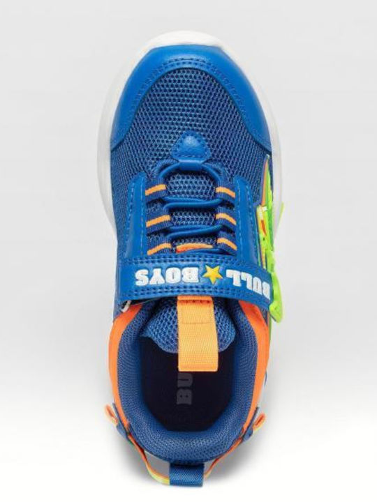 Παιδικά Sneakers με Σκρατς & Φωτάκια Μπλε