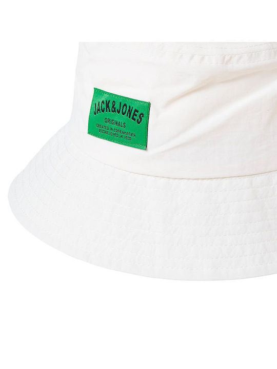 Jack & Jones Υφασμάτινo Καπέλο Bucket Λευκό Jack & Jones Υφασμάτινo Καπέλο Bucket Λευκό