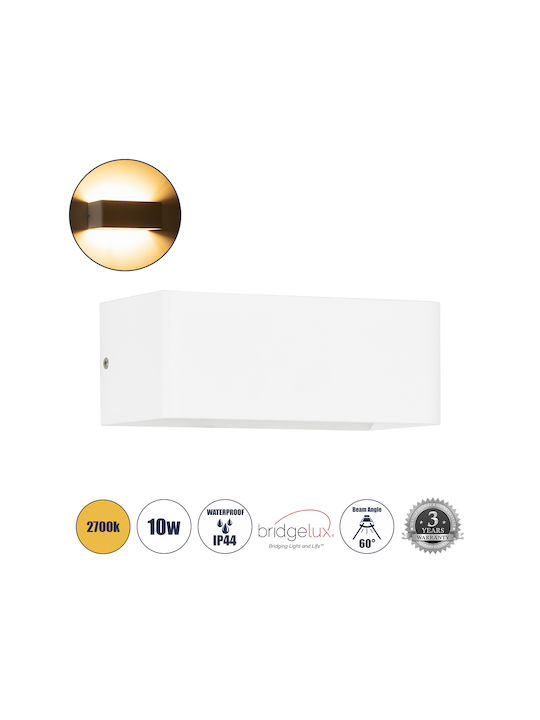 GloboStar Circoa Wandmontierte Außenbeleuchtung Deckenleuchte LED IP44 10W mit Warmweißem Licht Doppelstrahl 20x8x10cm